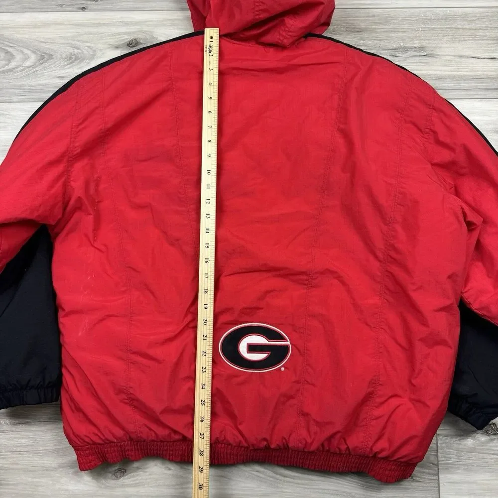 Vintage 90s Nike‎ Team Georgia Bulldogs Puffer Jacket Heavy Coat Men's Large